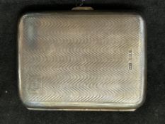 Silver cigarette case, full Birmingham hallmark. M