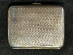 Silver cigarette case, full Birmingham hallmark. M