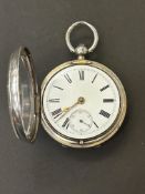 Silver open face pocket watch H. Samuels, chester