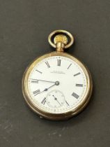 Waltham open face pocket watch, plating VGC