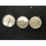 2x Canadian 5 dollar .999 fine silver 1oz coins to