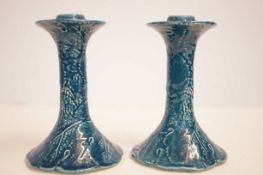 Pair of candle sticks in the style of Bitossi, 16c
