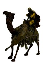 Bergman Austrian cold painted bronze lion attack on camel