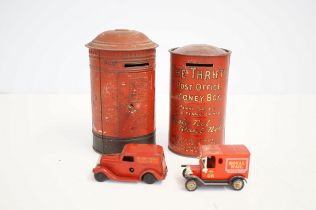 2x Postage office vintage money banks, 2x Royal ma