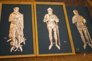 3 Copper pictures - 2 framed signed J H