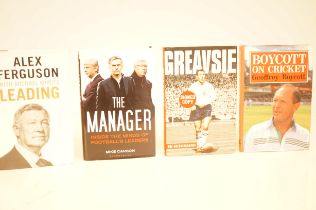 Four sporting hard back books, all signed: Roy Hod