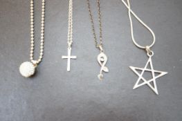 Four silver necklaces