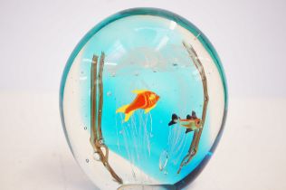 Large Murano aquarium paperweight Height 14 cm