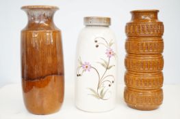 Three large west German vases, tallest 41cm