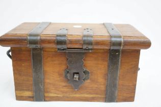 Wood and metal lidded box