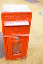 An original ER cast iron letterbox with key, good