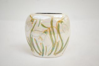 Anita Harris small snowdrops lustre vase, signed i