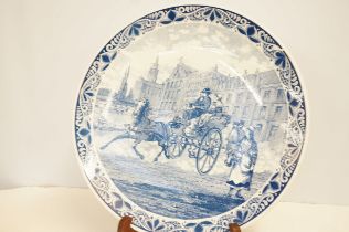 Large delft blue & white charger