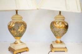 Good quality pair of lamps Height 72 cm