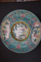 Enamel on copper Chinese dish