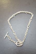 16' silver t-bar neck chain