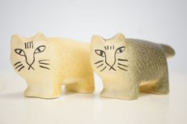 Lisa Larson Swedish design ceramic cats x2