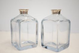 Pair of hand blown Stromberg Sweden decanters with