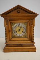 Early wooden case mantle clock Height 43 cm