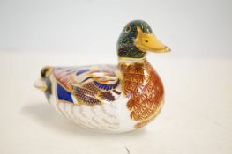 Boxed Royal crown derby mallard duck gold stopper