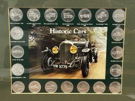 Framed historic cars tokens