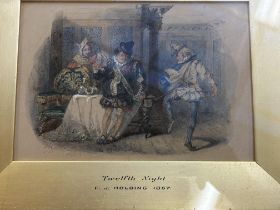 Framed watercolour Twelfth night 1867