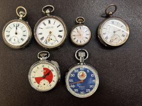 Silver cased pocket watches , 935 grade, 800 grade