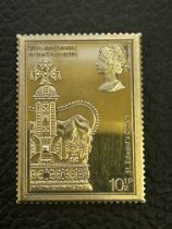 Silver gilt stamp 10 1/2p