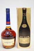Courvoisier Cognac 1litre bottle together with Ren