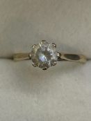 9ct Gold ring set with cz Size P