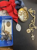Collection of religious beads, medals & others