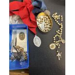 Collection of religious beads, medals & others