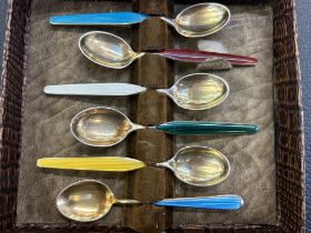 5x Norwegian enamel spoons & 1 David Anderson enam