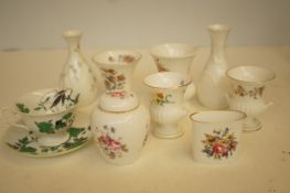 Collection of porcelain, shelley tea cup with hair