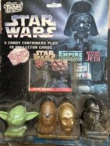 Star Wars 4 Candy containers plus collectors card