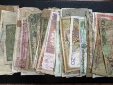 Collection of world bank notes