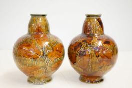 Pair of Royal Doulton vases 6849 salt glazed stone