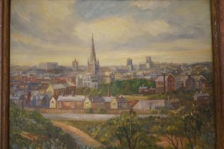 Small oil on board signed W Plumstead, Norwich fro