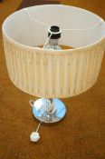 Retro style chrome table lamp with shade