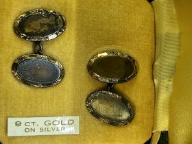 9ct Gold on silver cufflinks