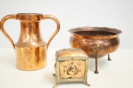 Art nouveau copper cauldron, art nouveau copper &