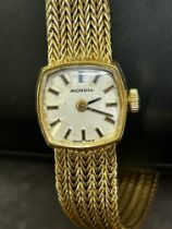 9ct Gold case & strap Mondia ladies wristwatch tot