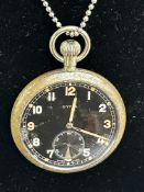Military Cyma pocket watch with crows foot G.S.T.P