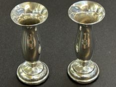 Pair of small silver stem vases