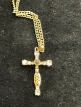 Swarovski cross & chain crystal