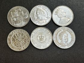 6x Five pound coins