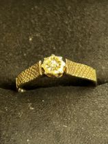 9ct Gold diamond solitaire ring Size S 2.1g