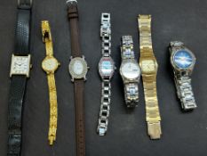 Seven ladies quartz watches including Fossil, Seko