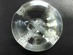 Lalique ashtray with celtic knot design Diameter 1