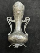 W.M.F art nouveau plated lady vase